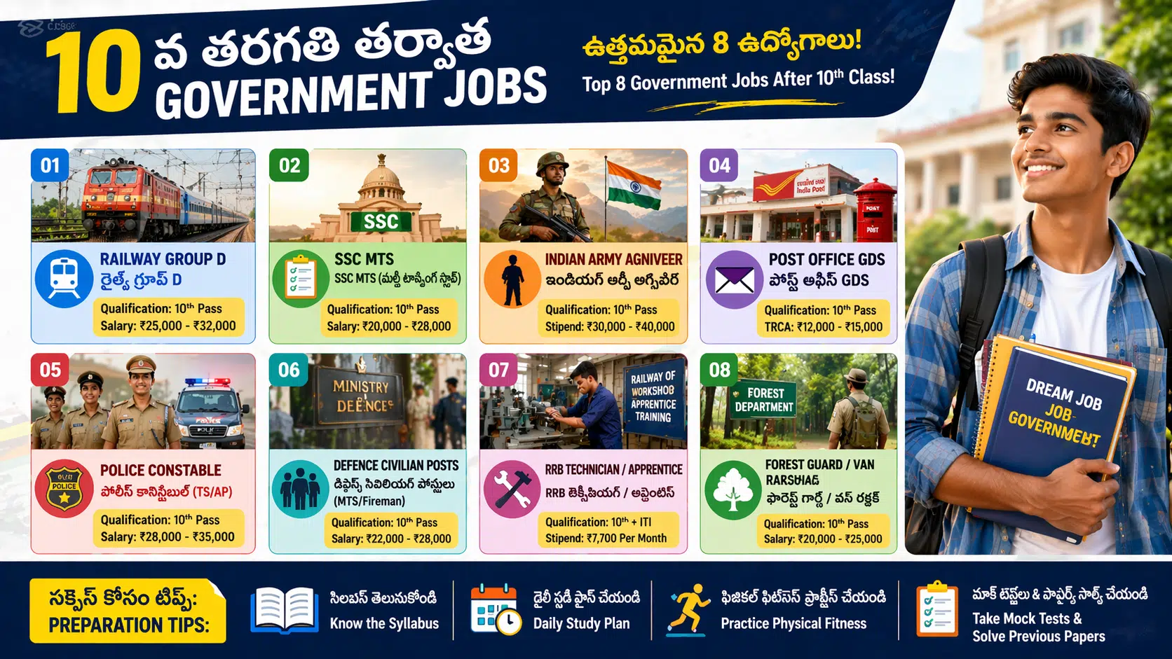 Best 8 Government Jobs After 10th Class