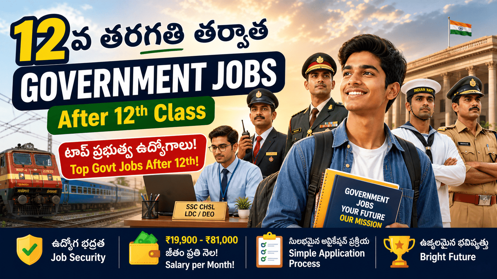 Government Jobs After 12th Pass